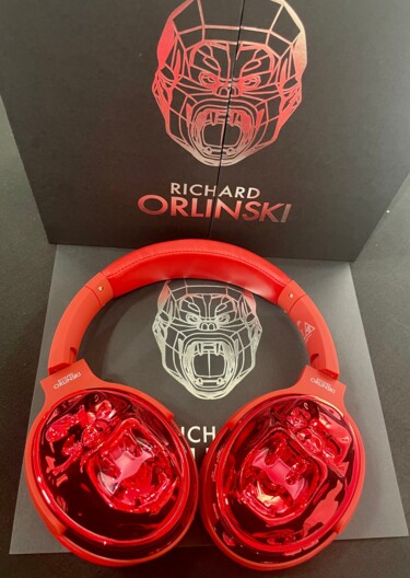 Design intitolato "Headphones Chrome R…" da Richard Orlinski, Opera d'arte originale