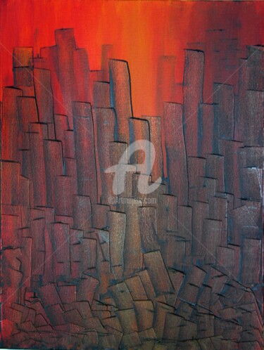 Peinture intitulée "Contre-temps" par Richard Paquette, Œuvre d'art originale, Huile Monté sur Châssis en bois