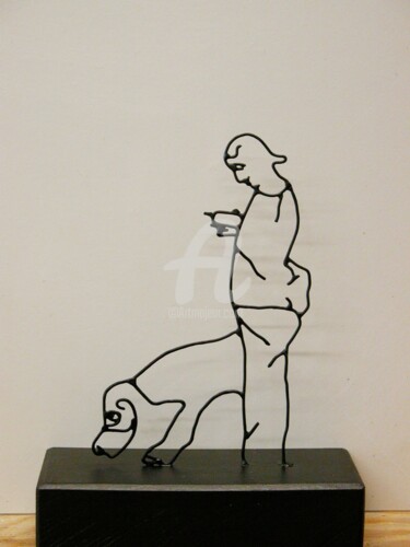 Skulptur mit dem Titel "L'homme semblable à…" von Richard Paquette, Original-Kunstwerk, Metalle