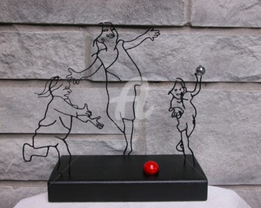 Escultura titulada "Jeux d'enfants" por Richard Paquette, Obra de arte original, Metales