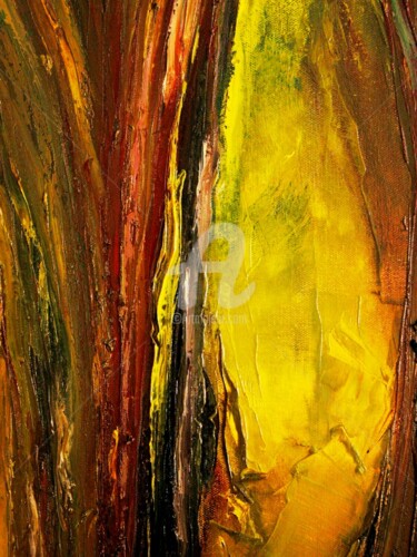 Malerei mit dem Titel "Sous la surface 1 d…" von Richard Paquette, Original-Kunstwerk, Öl Auf Keilrahmen aus Holz montiert