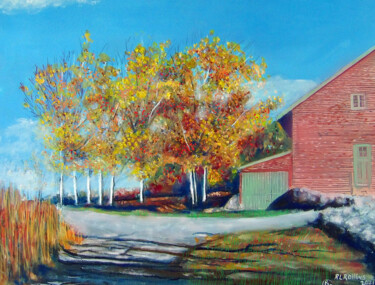 Pintura titulada "Fall foliage at the…" por Richard Rollins, Obra de arte original, Pintura Digital