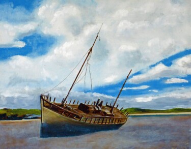 Pintura titulada "Shipwreck of the "C…" por Richard Rollins, Obra de arte original, Pintura Digital