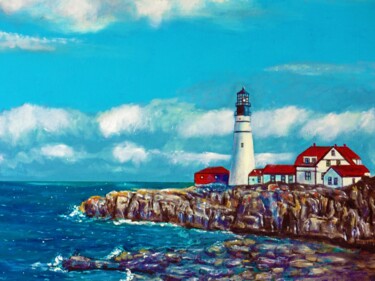 Painting titled "Cape Elizabeth" by Richard Rollins, Original Artwork, Digital Painting