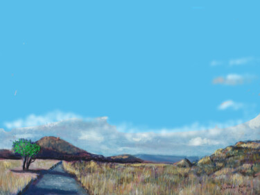 Malerei mit dem Titel "Dripping Springs, NM" von Richard Rollins, Original-Kunstwerk, Digitale Malerei Auf Keilrahmen aus Ho…