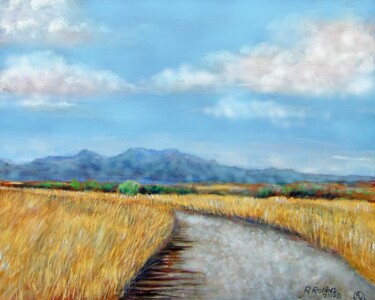 Painting titled "Country Road Mesill…" by Richard Rollins, Original Artwork, Digital Painting Mounted on Wood Stretcher frame