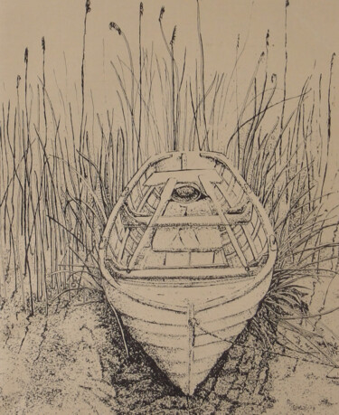Картина под названием "Boat in the Reeds" - Richard Rollins, Подлинное произведение искусства, Цифровая живопись Установлен…
