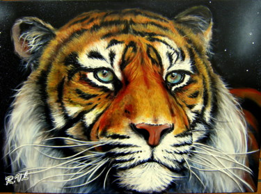 Peinture intitulée "Tigre Tigre" par Richard Van Lierde, Œuvre d'art originale, Acrylique