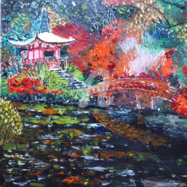 Peinture intitulée "Jardin japonais" par Richard Walter, Œuvre d'art originale, Huile