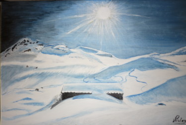 Painting titled "Soleil d'hiver en m…" by Dominique Richard, Original Artwork, Acrylic