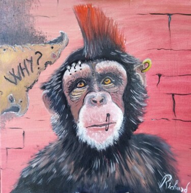 Painting titled "Why ?" by Dominique Richard, Original Artwork, Oil