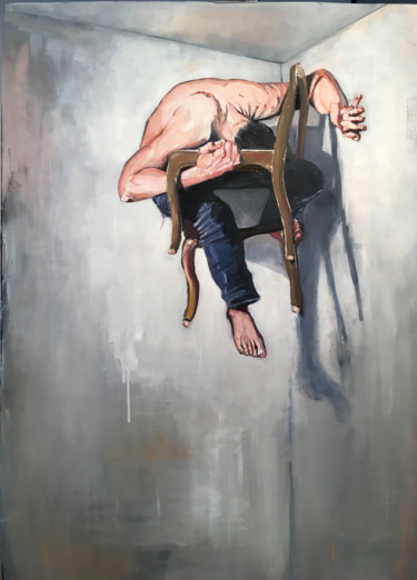 Картина под названием "Abysses of the pres…" - Richard Fremont, Подлинное произведение искусства, Масло