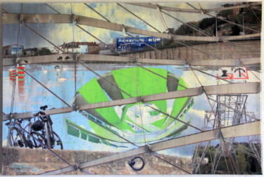 Peinture intitulée "" L'œil vert "" par Richard Magan Ac, Œuvre d'art originale, Photo montage