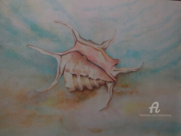 「" Sous la mer "」というタイトルの絵画 Solveig Gnéma-Richardによって, オリジナルのアートワーク, 水彩画