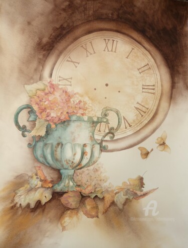 Pintura intitulada "" Et vous , heures…" por Solveig Gnéma-Richard, Obras de arte originais, Aquarela