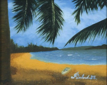 Painting titled "PAYSAGE DE MIAMI" by Therese Richard, Original Artwork, Oil