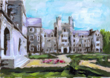 Painting titled "Duke University Med…" by Riche Robertson, Original Artwork, Oil