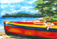 Painting titled "SALE Key West Beach…" by Riche Robertson, Original Artwork, Oil