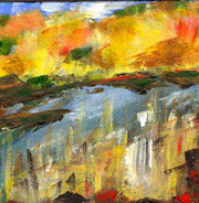 Painting titled "Autumn Above The Fa…" by Riche Robertson, Original Artwork, Oil