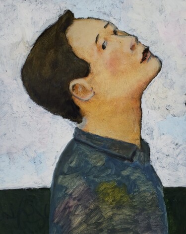 Peinture intitulée "Glancing" par Rick Shorten, Œuvre d'art originale, Huile Monté sur Autre panneau rigide