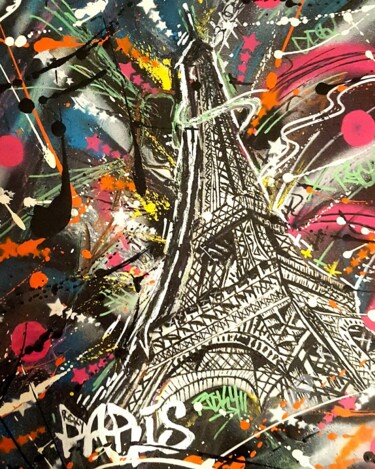 Peinture intitulée "Paris" par Ricky 400ml, Œuvre d'art originale, Acrylique