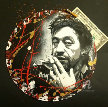 Peinture intitulée "Gainsbourg" par Ricky 400ml, Œuvre d'art originale, Acrylique