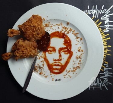 Drawing titled "Nas.  Fried chicken…" by Ricky 400ml, Original Artwork