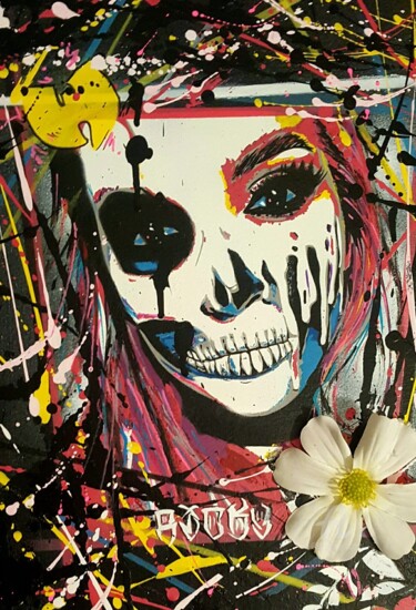 Schilderij getiteld "PrettyDeath" door Ricky 400ml, Origineel Kunstwerk, Acryl