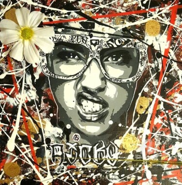 Painting titled "Bad Girl" by Ricky 400ml, Original Artwork, Acrylic Mounted on Wood Stretcher frame