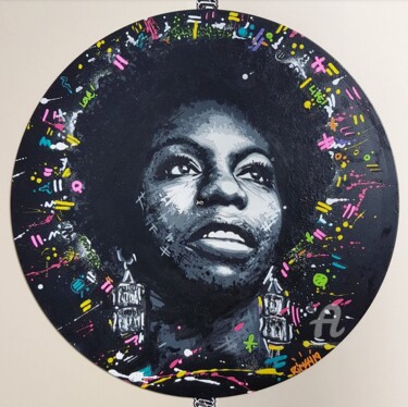 Pintura titulada "Nina Simone" por Ricky 400ml, Obra de arte original, Acrílico