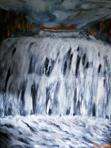 Painting titled "Waterfalls" by Richard Ward, Original Artwork, Acrylic
