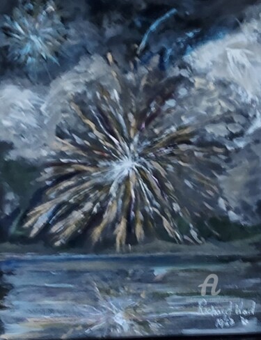 Painting titled "Fireworks" by Richard Ward, Original Artwork, Acrylic