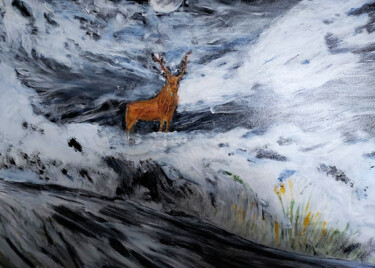 Schilderij getiteld "Highlands Storm" door Richard Ward, Origineel Kunstwerk, Acryl