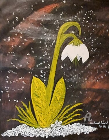 Malerei mit dem Titel "Snowdrop" von Richard Ward, Original-Kunstwerk, Acryl