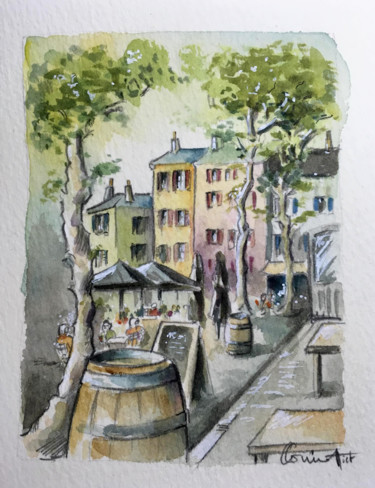 Peinture intitulée "Mâcon.jpg" par Co.Riet, Œuvre d'art originale, Aquarelle