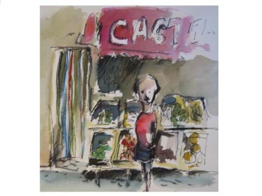 Peinture intitulée "la petite boutique" par Jean Laurent Rieth, Œuvre d'art originale