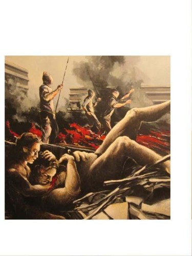 Painting titled "David et Goliath" by Jean Laurent Rieth, Original Artwork