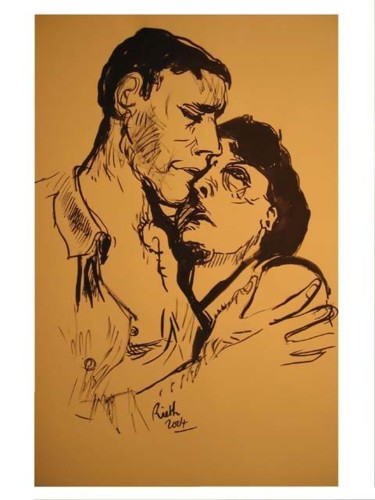 Peinture intitulée "couple 3 (séquence…" par Jean Laurent Rieth, Œuvre d'art originale