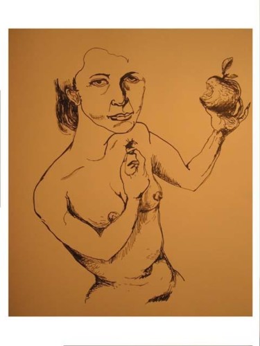 Painting titled "Eve 1 (le scarabée)" by Jean Laurent Rieth, Original Artwork