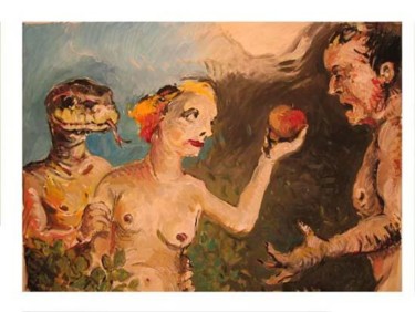 Peinture intitulée "Eve 3 (la tentation)" par Jean Laurent Rieth, Œuvre d'art originale