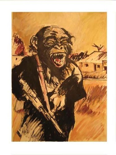 Painting titled "guerre il y a" by Jean Laurent Rieth, Original Artwork