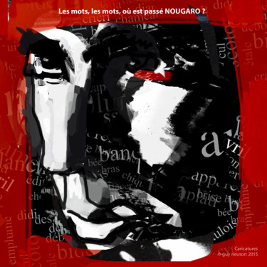 "Nougaro" başlıklı Resim Guy Rieutort tarafından, Orijinal sanat, Dijital Resim