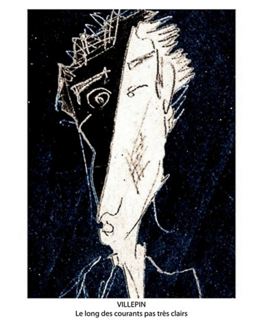 Zeichnungen mit dem Titel "Villepin" von Guy Rieutort, Original-Kunstwerk