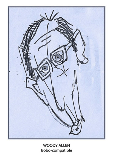 Dessin intitulée "Woody Allen" par Guy Rieutort, Œuvre d'art originale