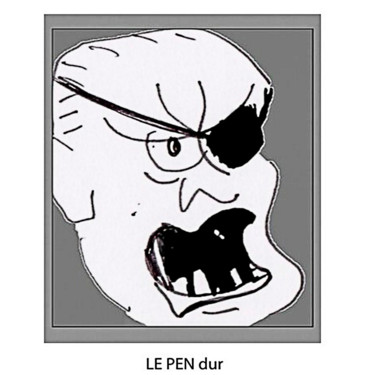 Dessin intitulée "Le Pen" par Guy Rieutort, Œuvre d'art originale