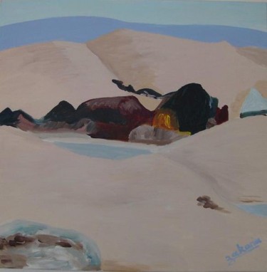 Peinture intitulée "The desert bivouacs" par Zakaria Rifki, Œuvre d'art originale, Acrylique