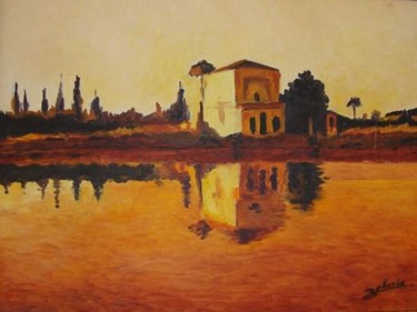 Painting titled "Sunset" by Zakaria Rifki, Original Artwork, Acrylic