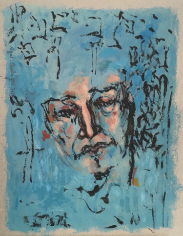 Painting titled "Portrait" by Pascale Rigat-Esselin, Original Artwork