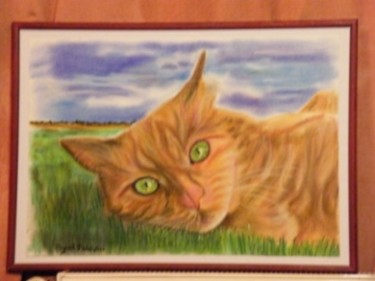 Dessin intitulée "Le chat roux" par A Volpa, Œuvre d'art originale, Autre