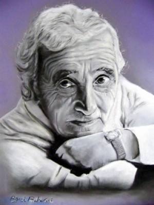 Dessin intitulée "Charles Aznavour" par A Volpa, Œuvre d'art originale, Autre